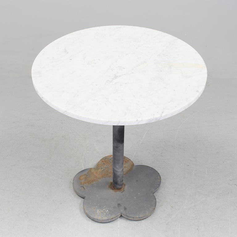 A JONAS BOHLIN MARBLE AND STEEL "CAFÉ" TABLE, Klong, Sweden. The model designed in 1998.