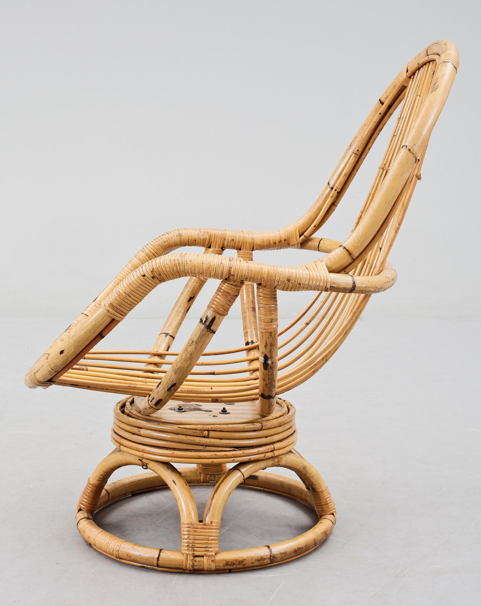 FÅTÖLJ, bambu, 1900-talets mitt.