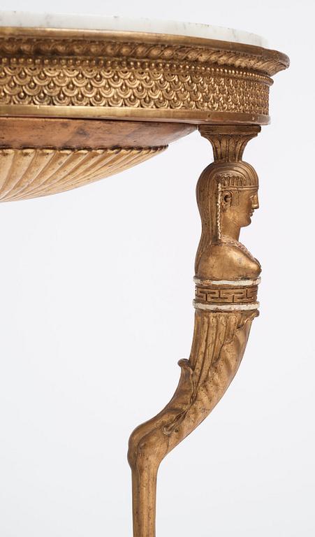 A late Gustavian console table, Stockholm, around 1800.