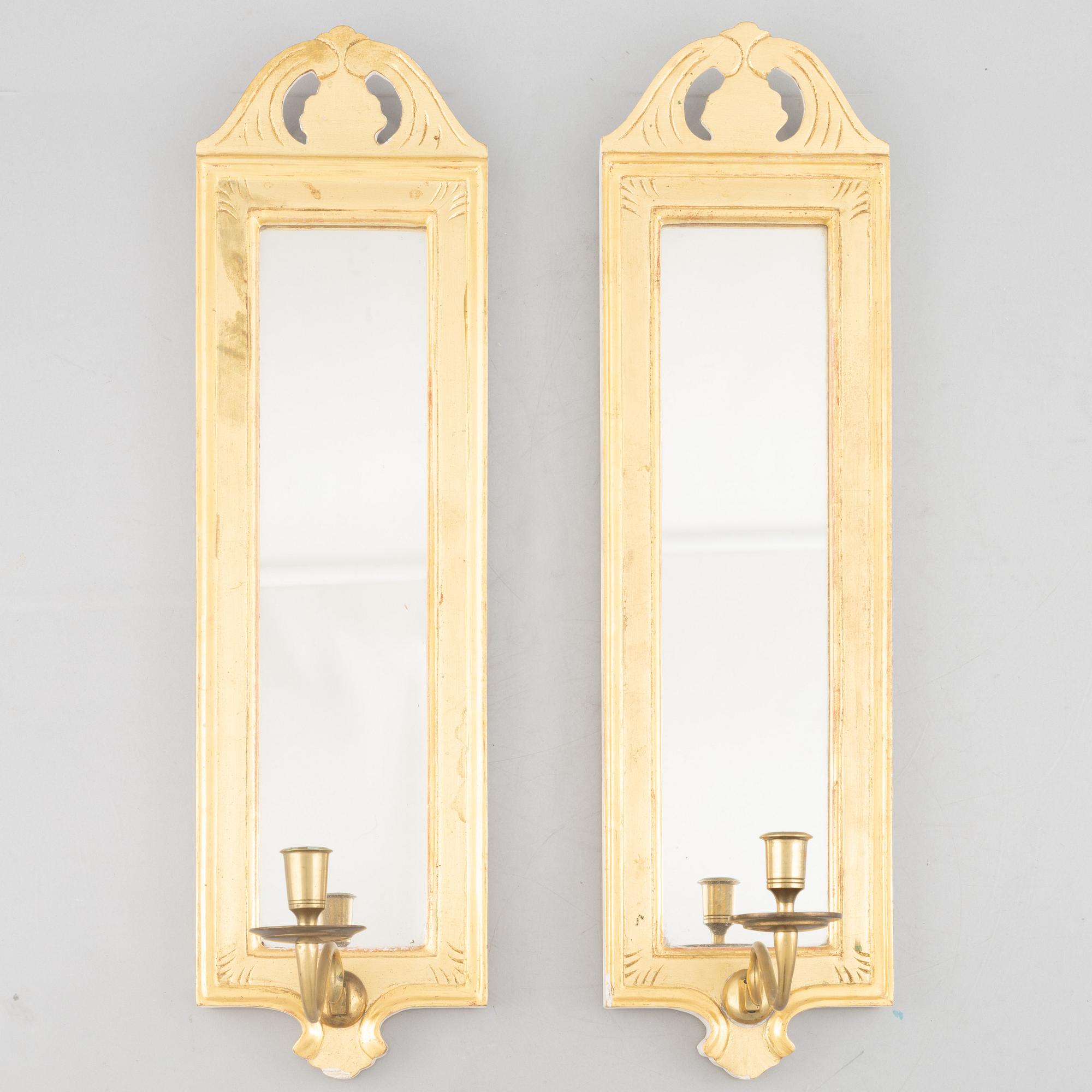 A pair of 'Regnaholm' mirror sconces, IKEA's 18th-century series, 1990s.
