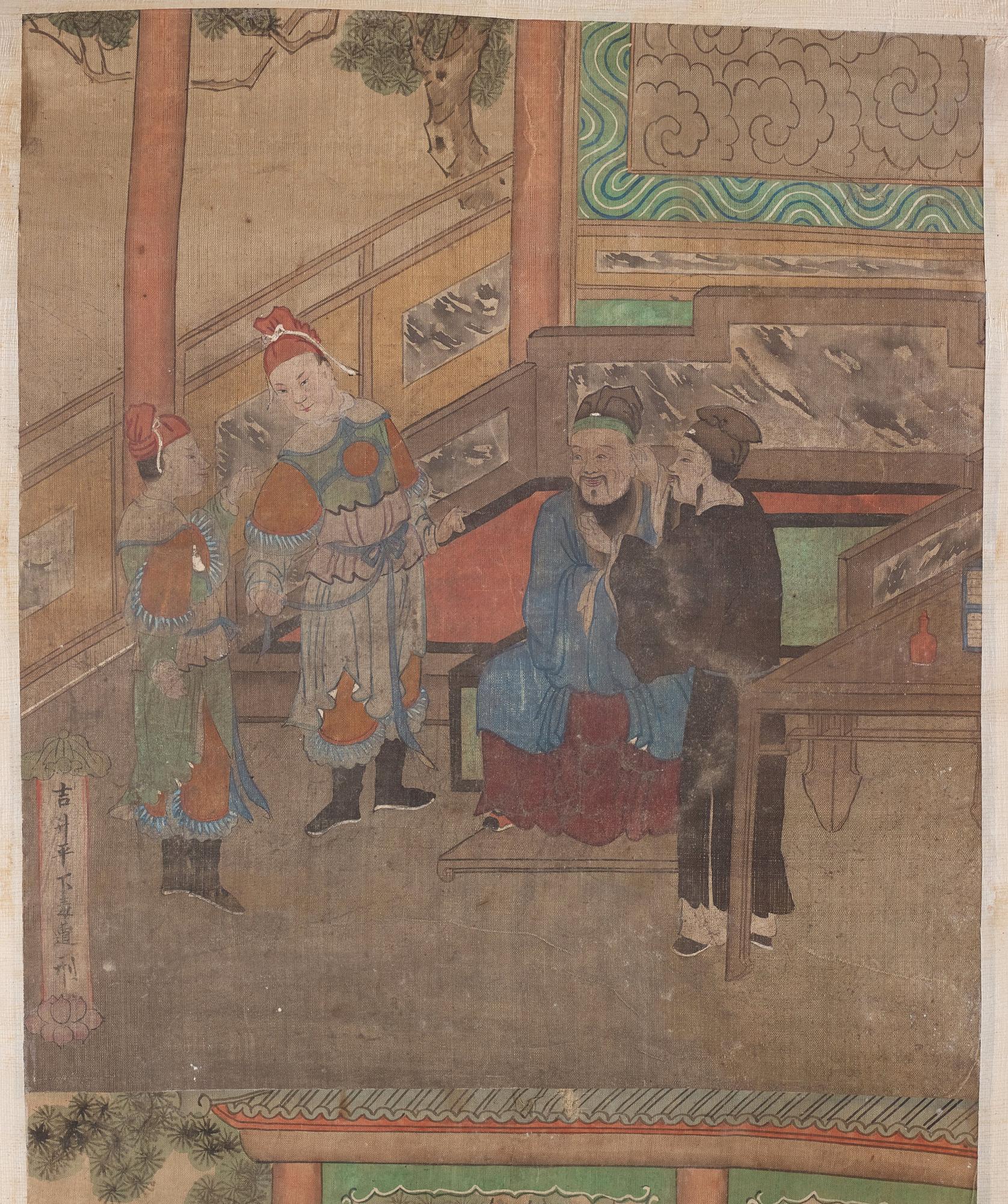 Rullmålningar, fyra stycken, ur album. Qingdynastin (1644-1912).