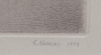 GUNNAR NORRMAN, torrnål, signerad, numrerad 25/100 och daterad- 1978.