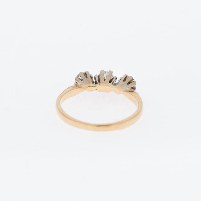 RING, gammalslipade diamanter, 18K guld.