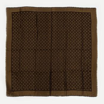 Louis Vuitton, a silk and cashmere monogram shawl.