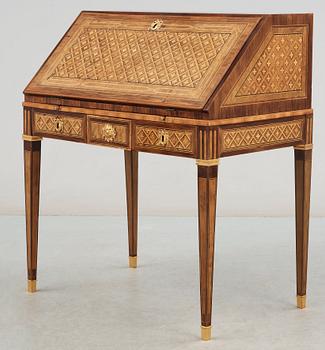 A Gustavian late 18th century secretaire in the manner of G. Haupt.