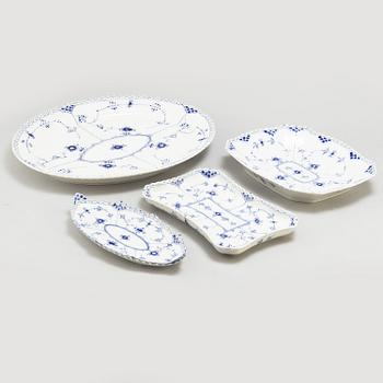 A 76-piece 'Musselmalet' porcelain dinner service from Royal Copenhagen, Denmark.