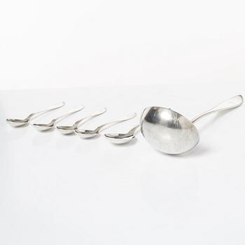 Cutlery, 6 pcs, silver, model 'Svensk spetsig', including K Anderson, Stockholm 1918.
