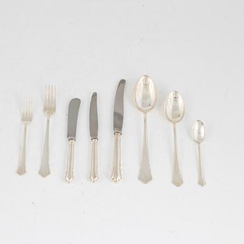 Cutlery service, 100 pieces, silver, Chippendale model, GAB Eskilstuna and Stockholm, including years 1949 and 1969.