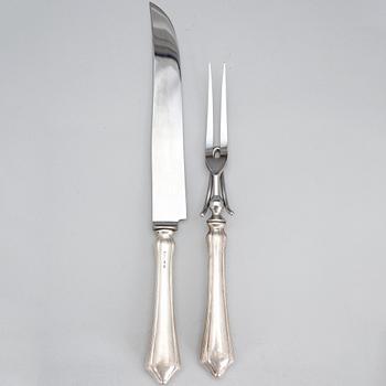 TRANSCHERBESTICK, 2 delar, silver, Bernt Erlandsson, Kristianstad 1905-09. Tot ca 245 gram.