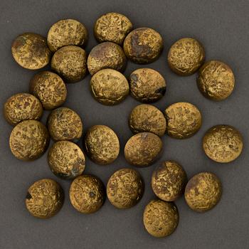 Set of 26 Imperial Russian brass uniform buttons.