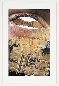Veronica Brovall, collage on paper, signed and dated -05 on label verso.