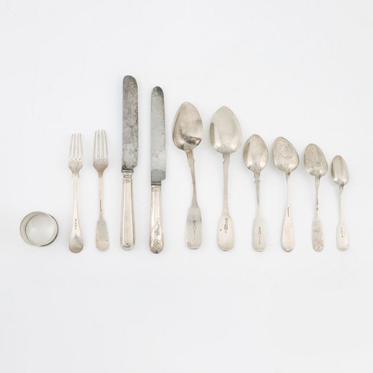 A set of silver cutlery, including  St Petersburg 1858 (36 pieces).