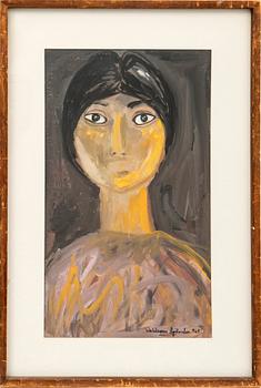 Waldemar SjölanderPorträtt , gouache, signerad och daterad 1965.