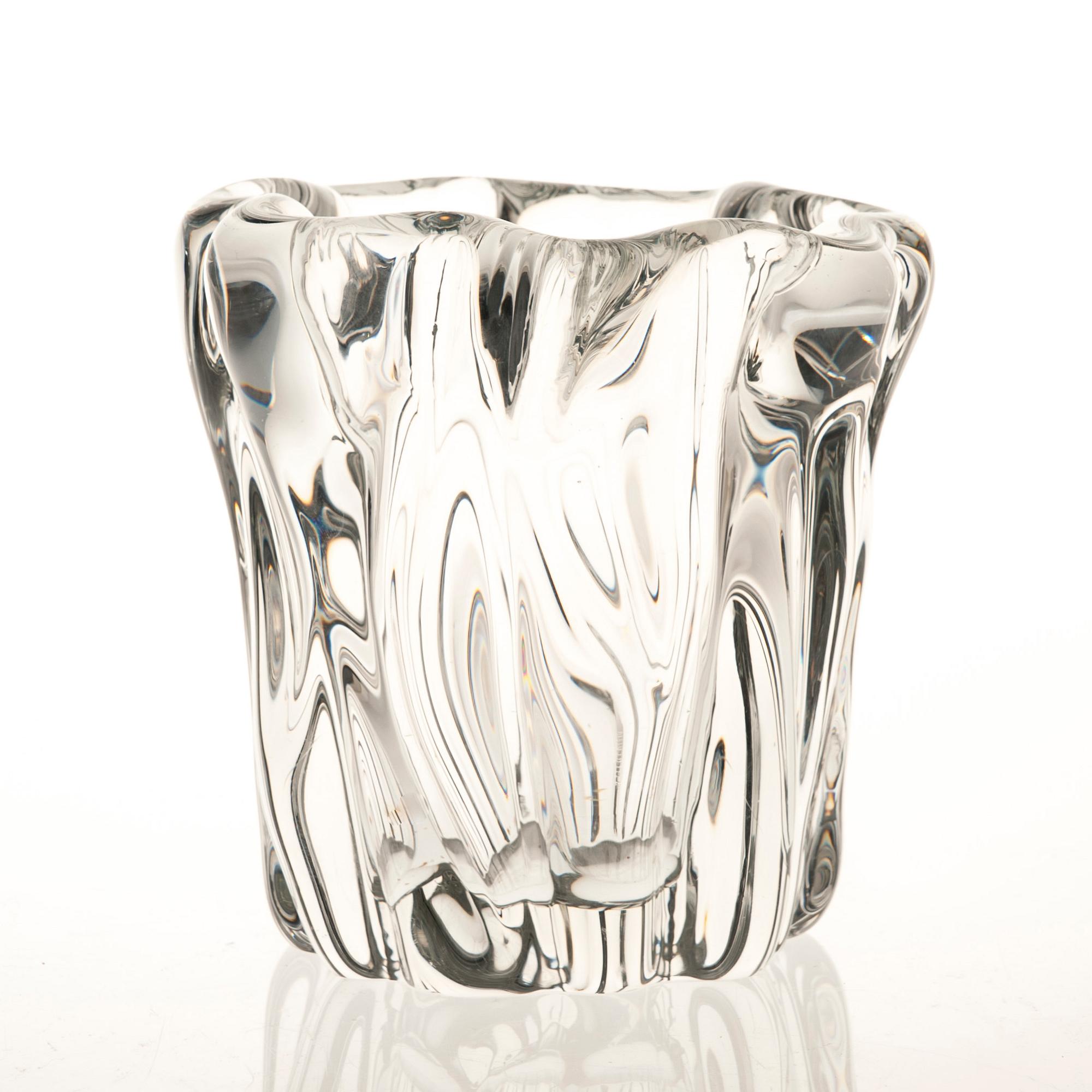 VAS, glas, "Stubbe", Tapio Wirkkala, signerad 50/1982 TW 1947.