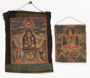 Two Thangkas, Tibet/Nepal, 19th/20th century.