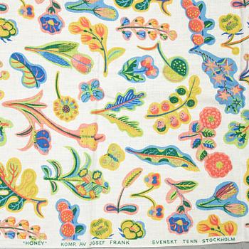 JOSEF FRANK, tyger, 2 st, "Honey" & "Milles Fleur", Firma Svenskt Tenn.