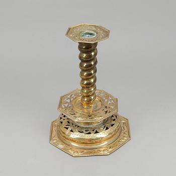 LJUSSTAKE, mässing, barock, 1700-tal.