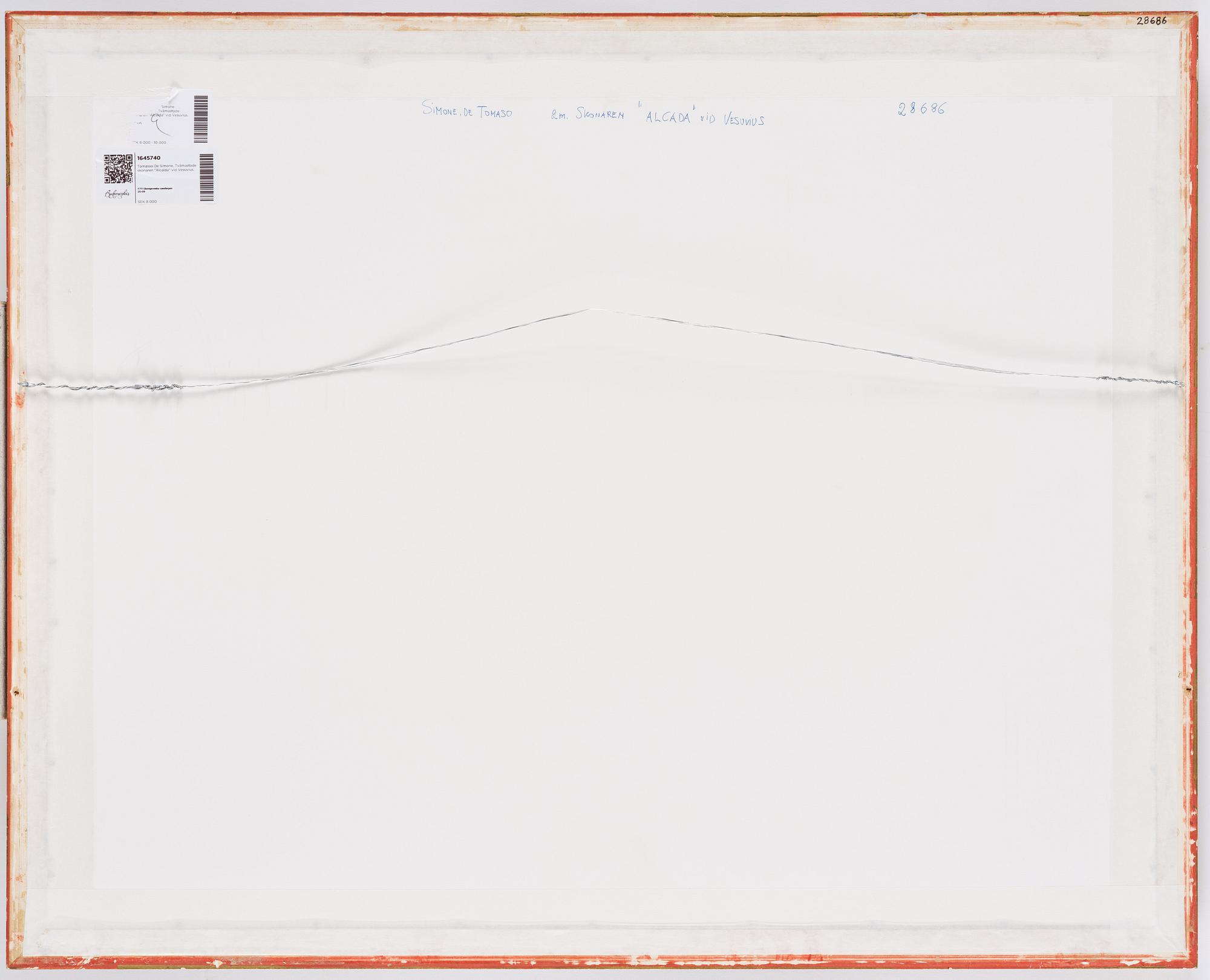 Tomasso De Simone, Two-masted schooner "Alcalda" by Vesuvius.