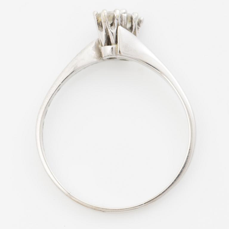 Ring, syskonring, 18K vitguld med briljantslipade diamanter.