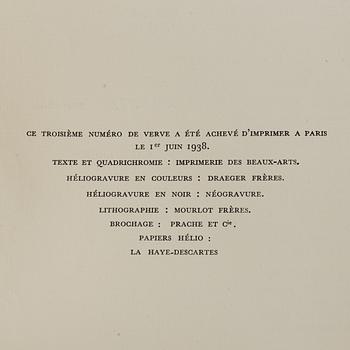 VERVE-KATALOGER VOLUME 1, sammanbundna, no. 3-6, 1938-1939.