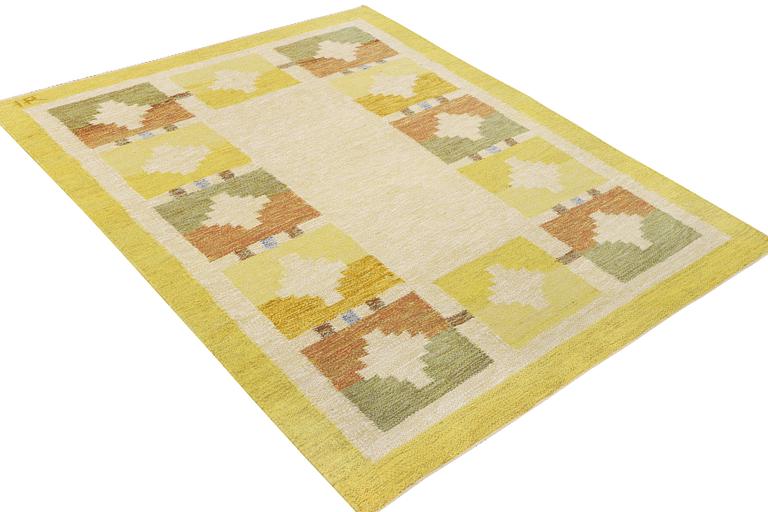 Ida Rydelius, a flat weave carpet, signed IR, c. 233 x 175 cm.