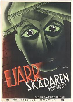 FILMAFFISCH, litografiskt tryck, "Fjärrskådaren", Moje Åslund, 1935