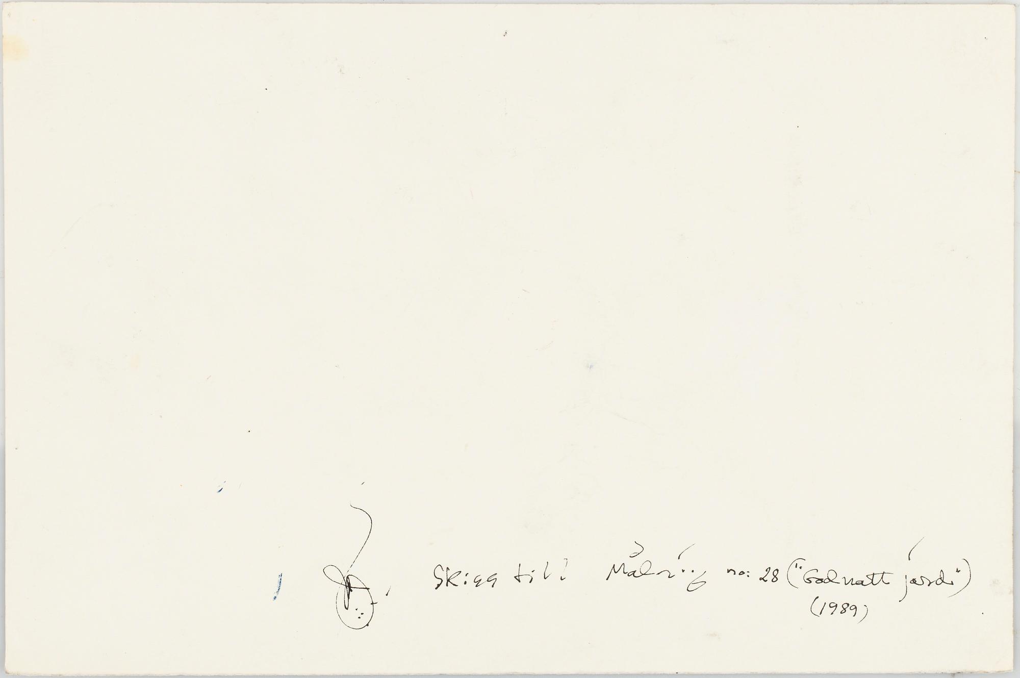 ULF RAHMBERG, Mixed media, signed with monogram and dated 1989 verso.