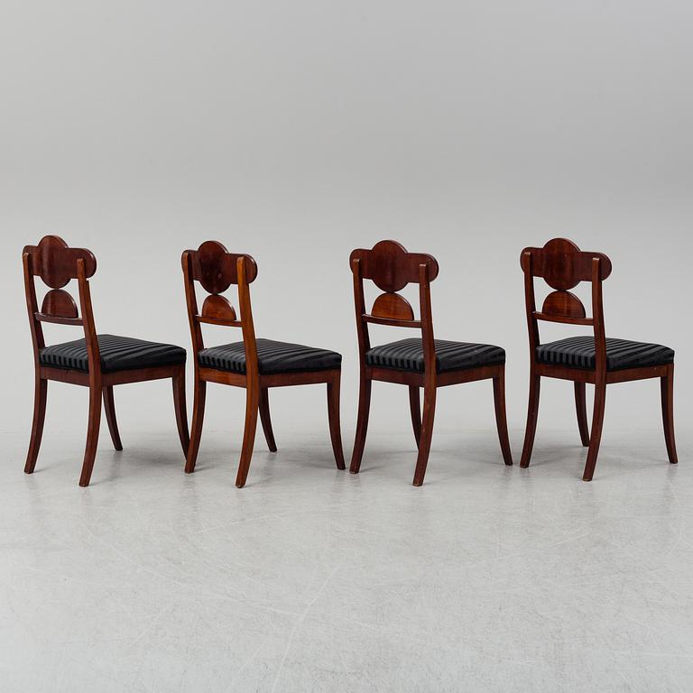 Four Swedish Empire chairs, 1820-30's.