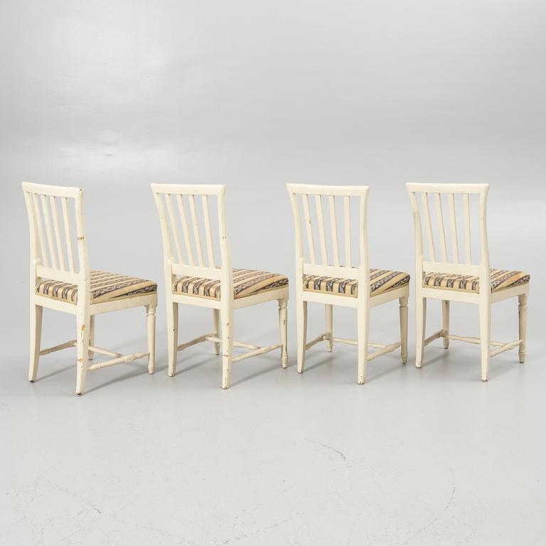 Four late Gustavian chairs, circa 1800.