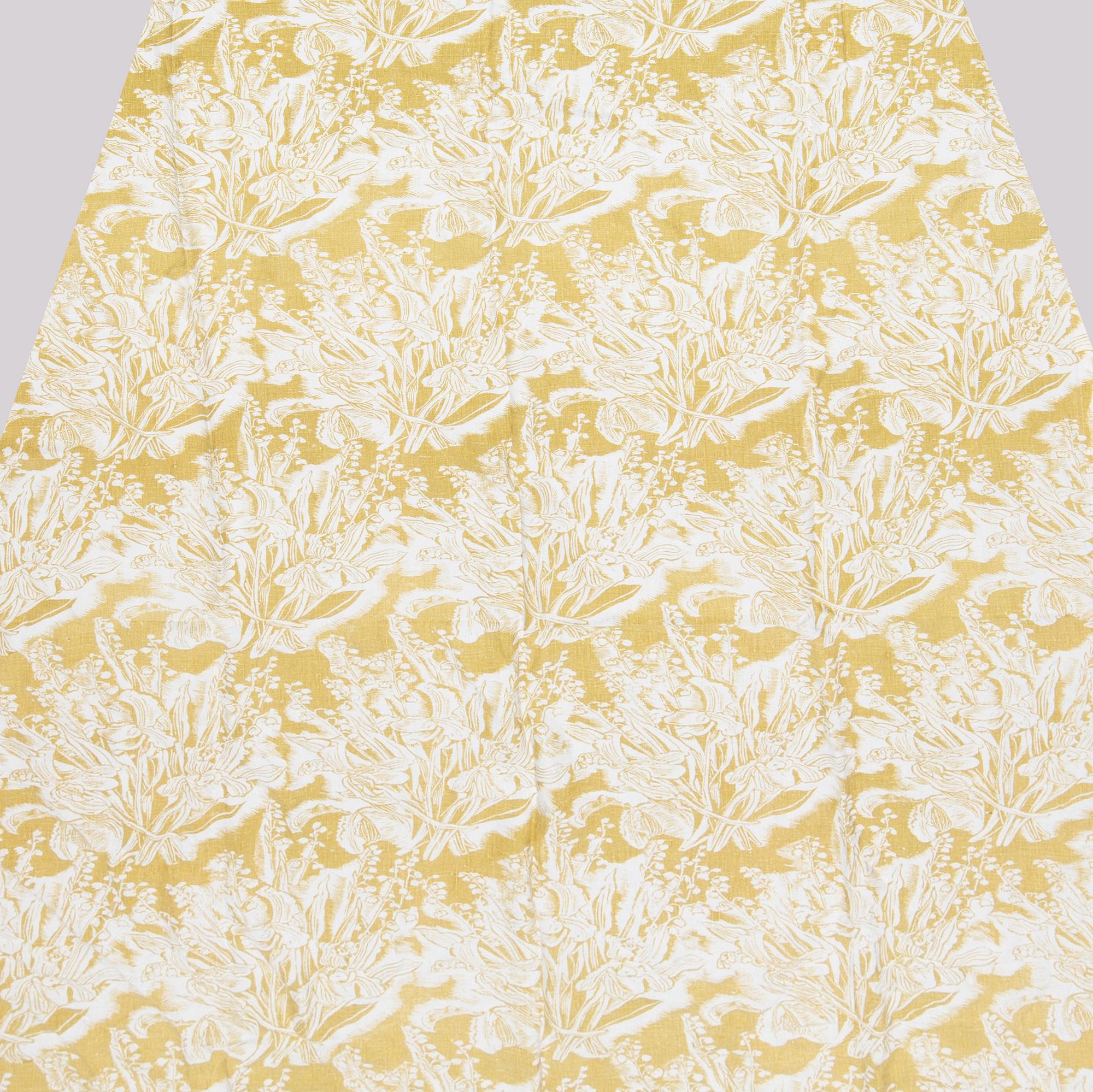 Tyra Lundgren, a linen 'Liljekonvaljebukett' curtain from NK:s Textilkammare.