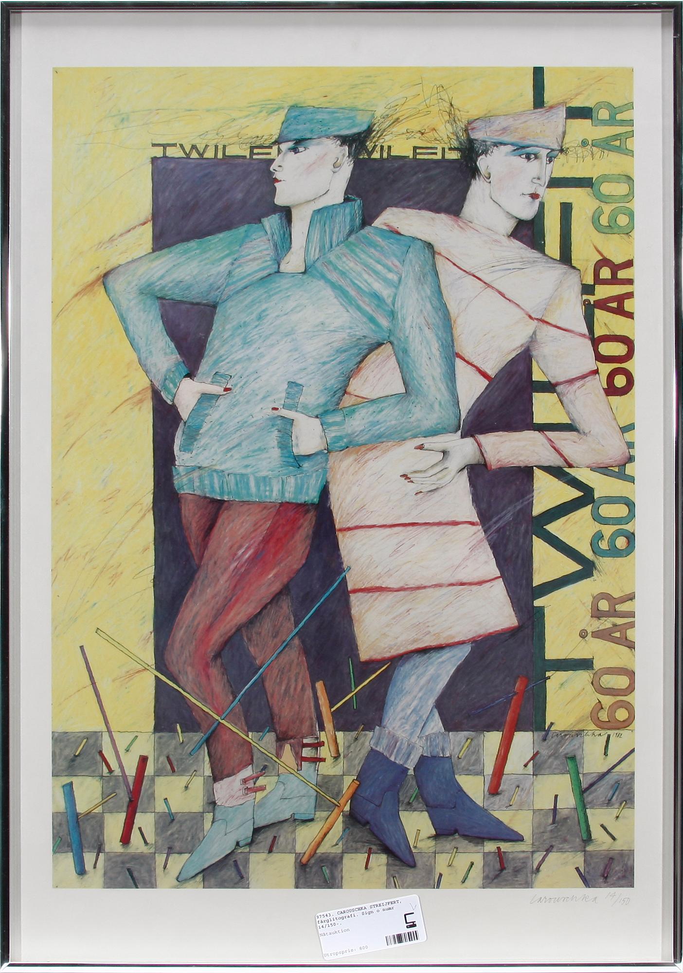 CAROUSCHKA STREIJFERT, färglitografi. Sign o numr 14/150-.