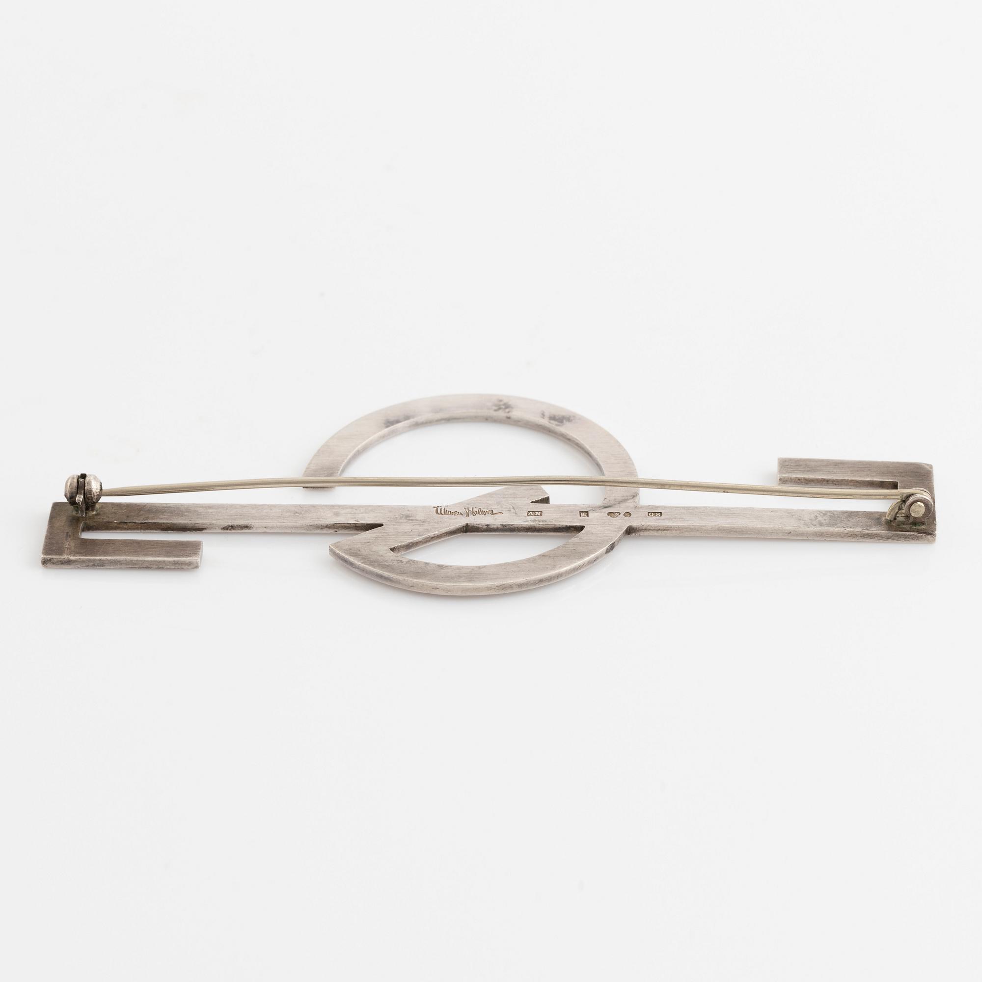 Wiwen Nilsson, silver monograme brooch.