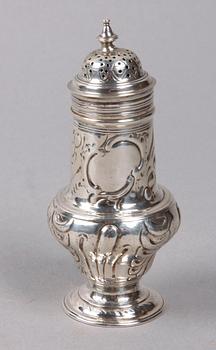 PEPPARBÖSSA, silver, rokoko, John Delmster, London, 1762.