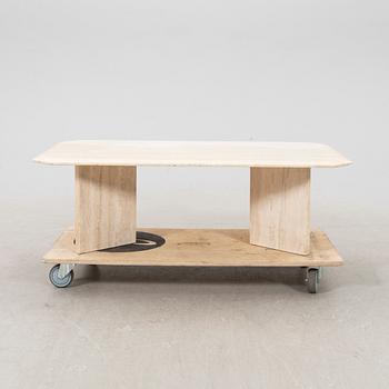 A late 20th century travertin  coffee table.