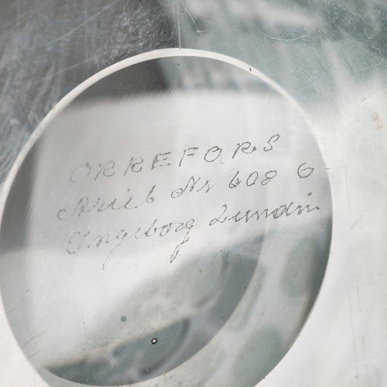 Ingeborg Lundin, two 'ariel' glass bowls, Orrefors, Sweden 1965 and 1970.