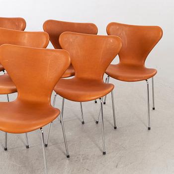 ARNE JACOBSEN, stolar 6 st "Sjuan för Fritz Hansen Danmark.