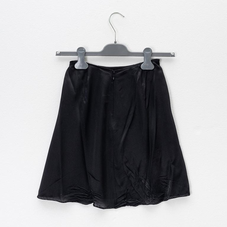 Prada, a set of a black silk top and skirt, size 42.