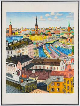 Mona Huss Walin, Utsikt över Stockholm från Södermalm.