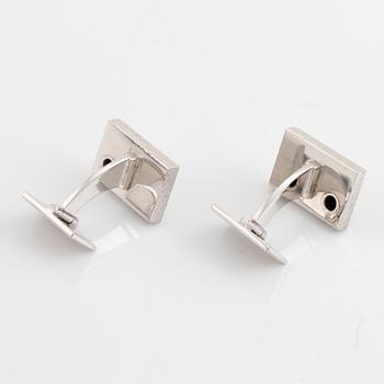 Bucherer 18K white gold and brilliant cut diamond cufflinks.