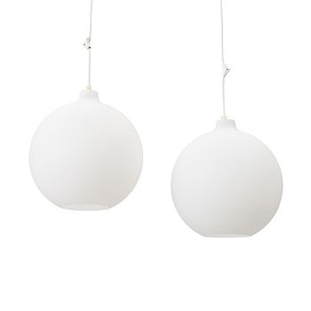 Vilhelm Wohlert, Ceiling lamps, a pair, “Satellit” for Louis Poulsen, Denmark, late 20th century.