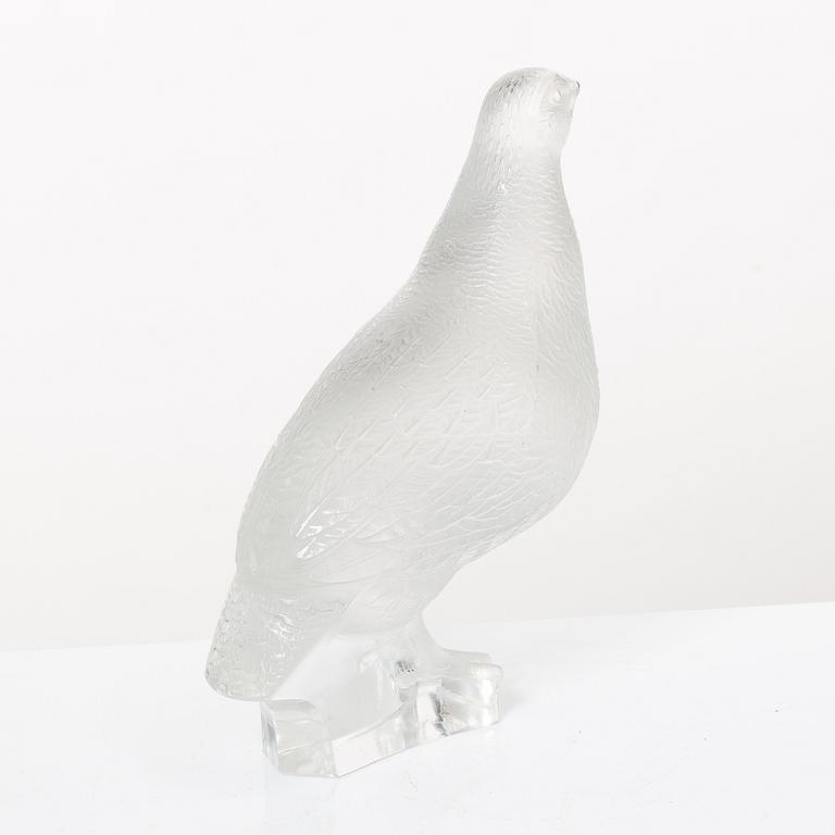 9 glass figurines, Lalique, France.