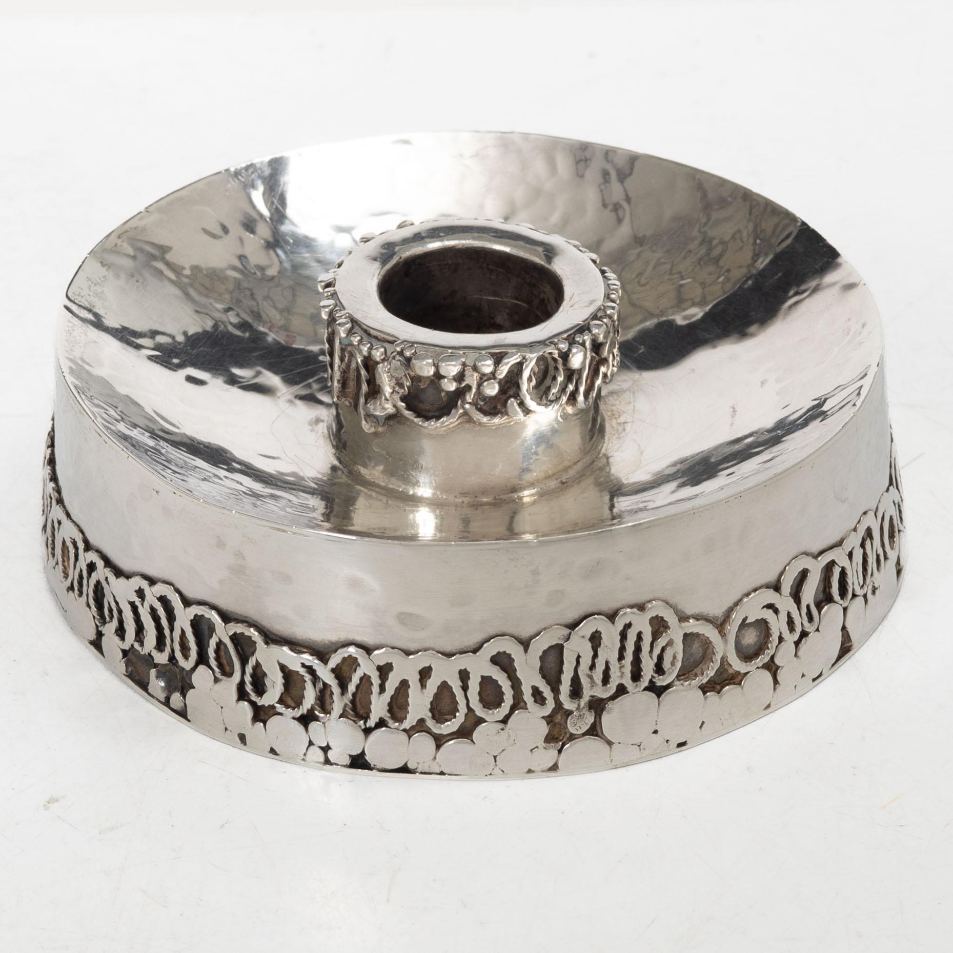 Bernd Janusch, A sterling silver candlestick, Rosa Taikon Janusch, Stockholm, 1977.