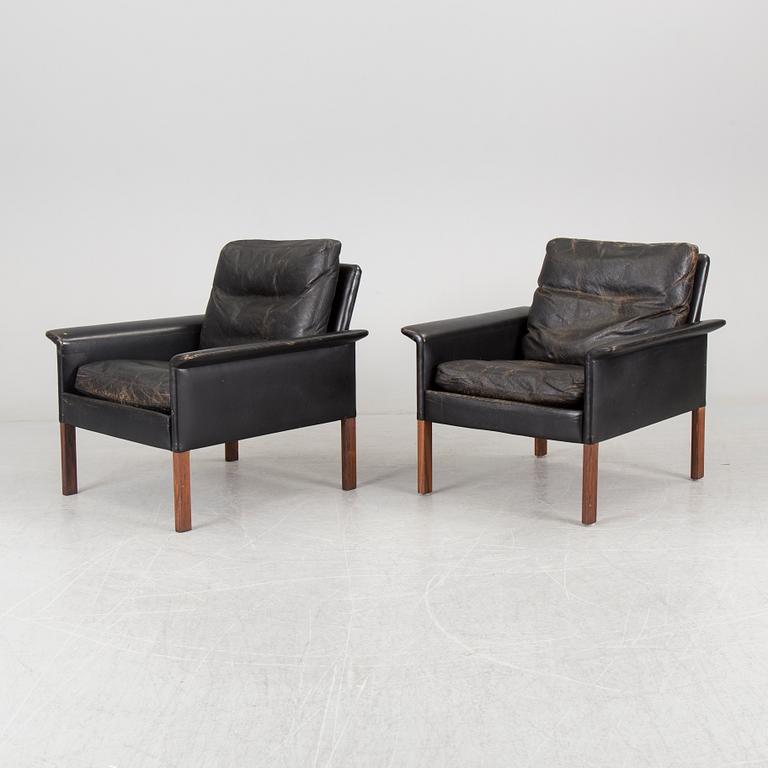 A Hans Olsen mid 20th century Danish Modern sofa, pair of lounge chairs and coffee table for CS-Möbler, Denmark.