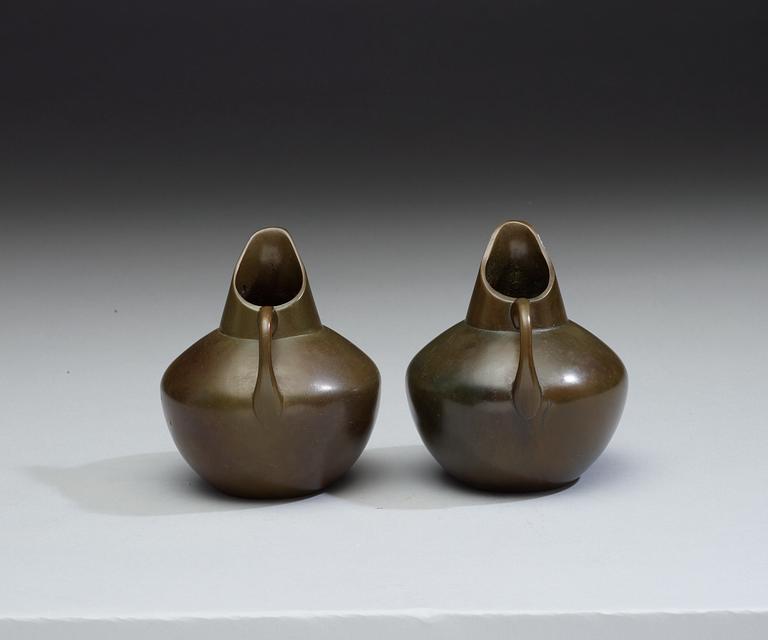 A set of two bronze jugs, GAB, Stockholm 1920'-30'.
