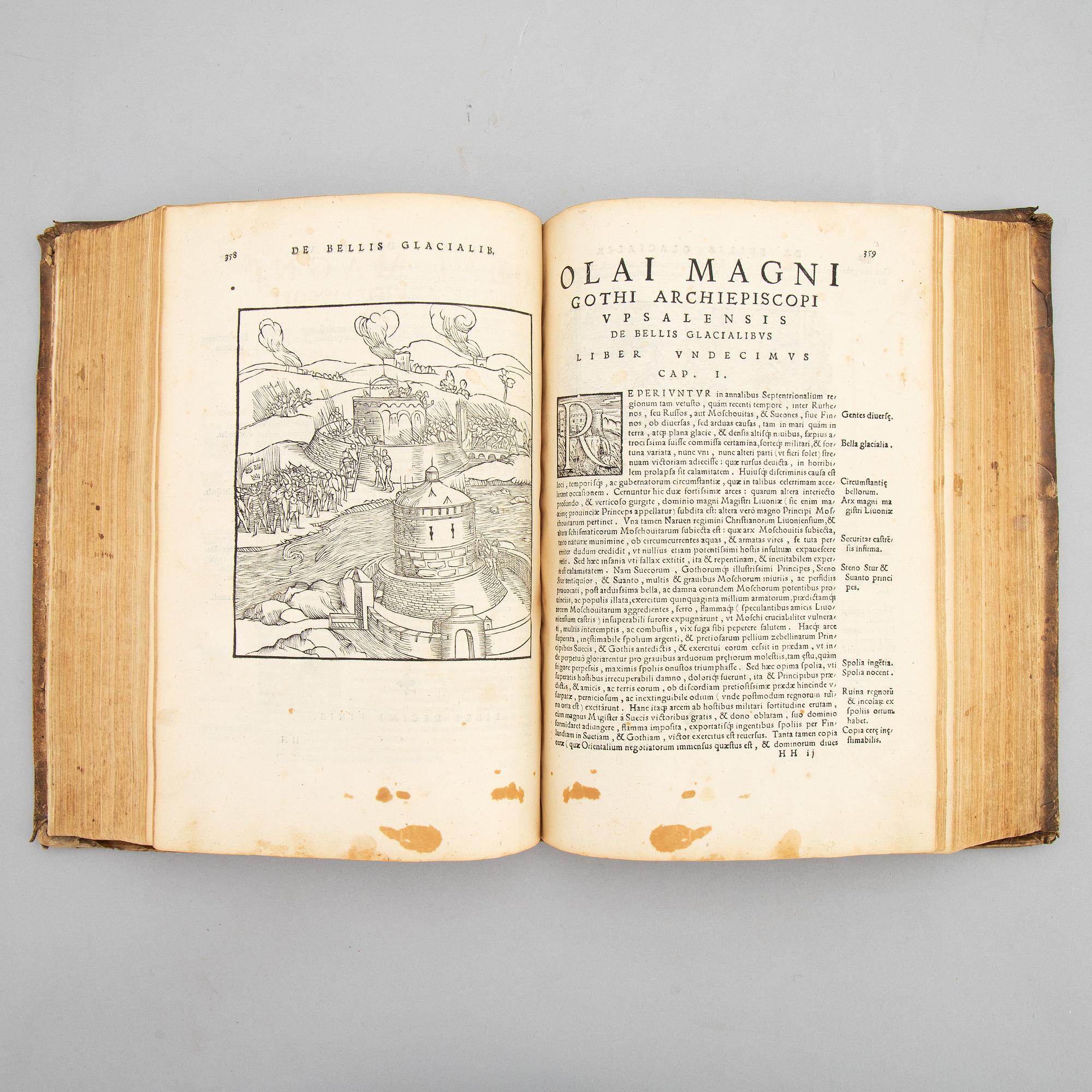Olaus Magnus’ Historia, Rome 1555, with woodcut map.