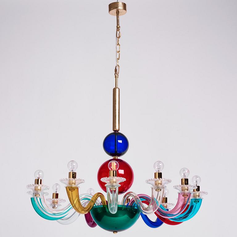 Gio Ponti, a 12 light chandelier, for Venini, Italy, 2014.