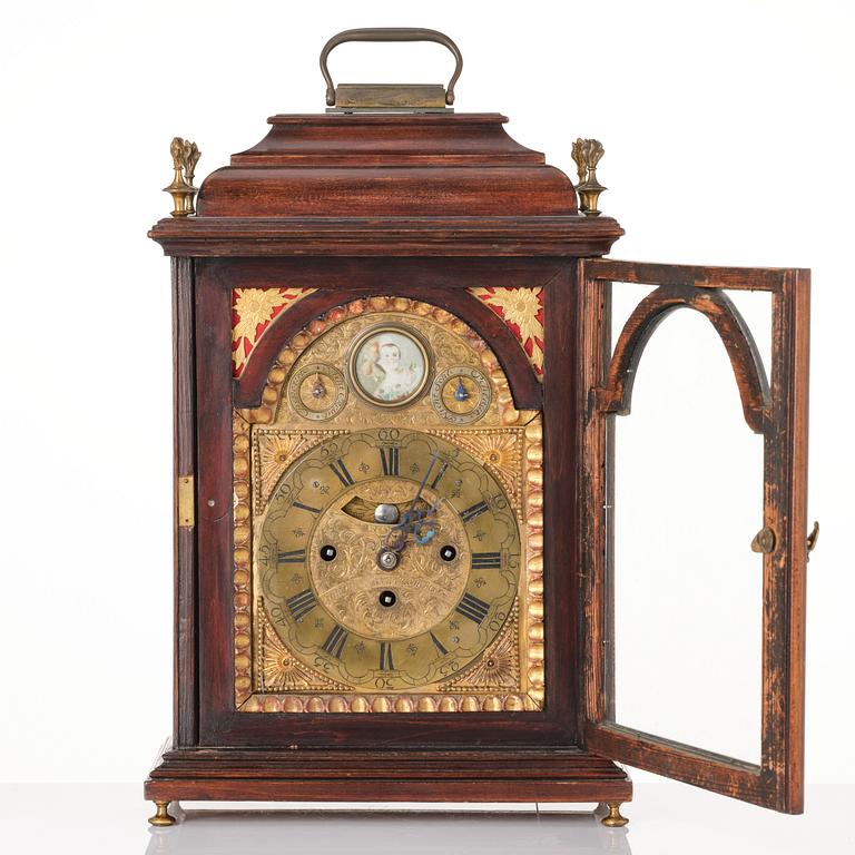 A Prague rococo bracket clock 'Stockuhr' signed Simon Schreiblmeyr, later part of the 18th century.