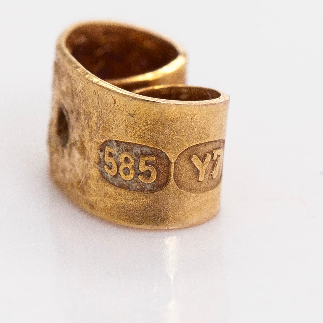 Björn Weckström, "Saana", örhängen, odlade pärlor, 14K guld. Lapponia 1976.