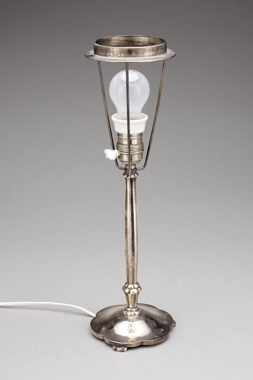 BORDSLAMPA, nysilver, C R Carlström, jugend, tid 1900-tal.