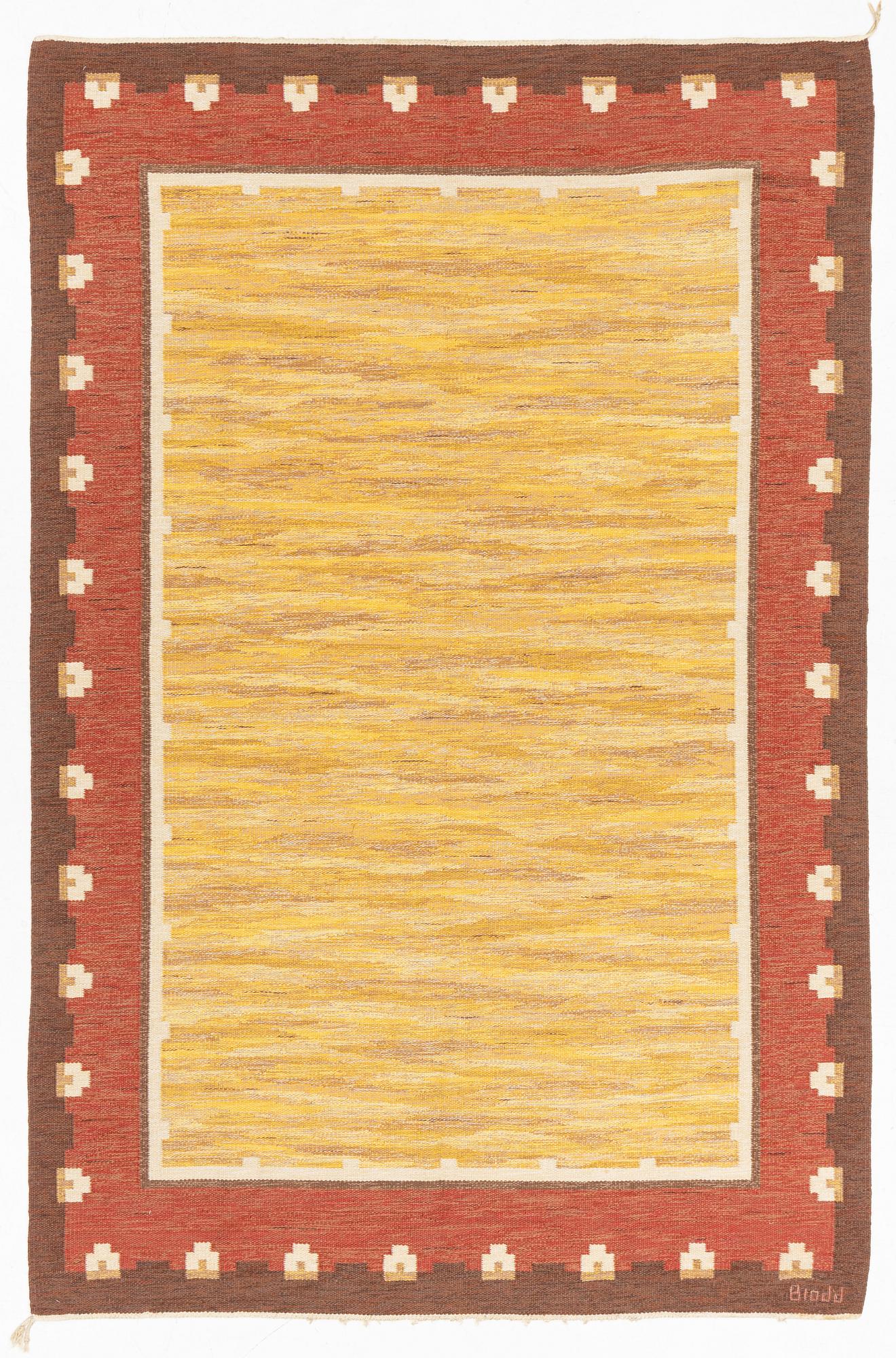 Agnes Brodd,  matta rölakan, ca 300 x 197 cm, Vittsjö, signerad Brodd.